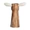 Hello Honey® 11" Brown & White Hand-Painted Decorative Stoneware Goat Vase